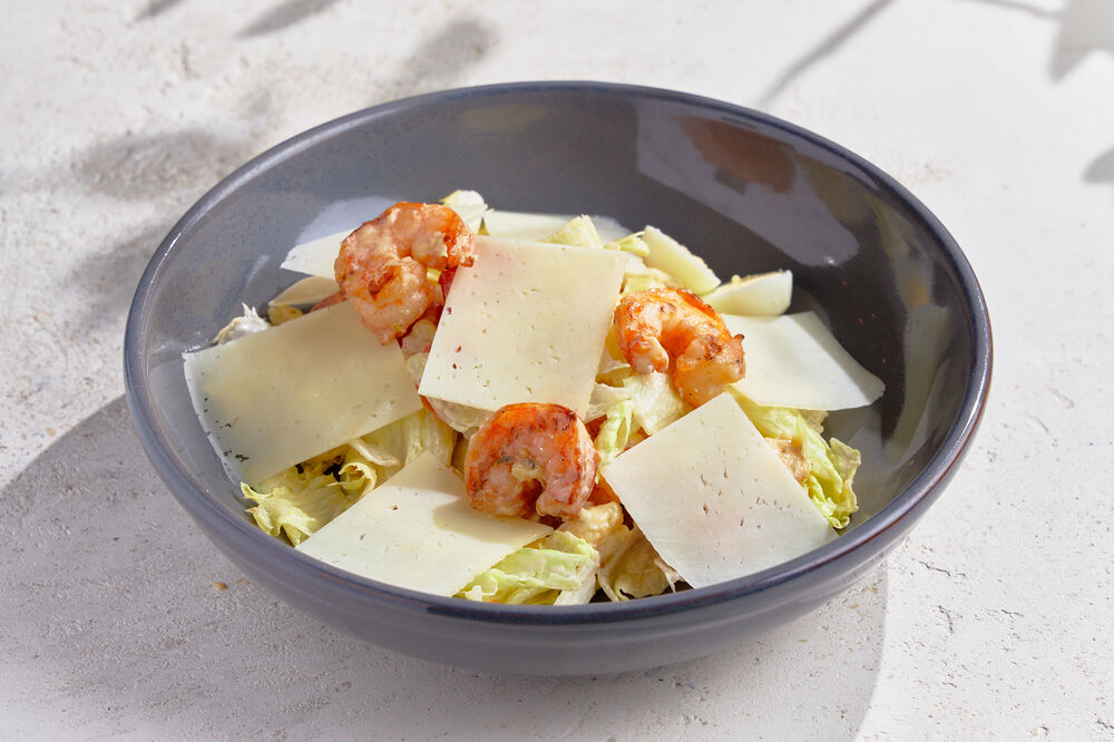 Salad Caesar salad with shrimps