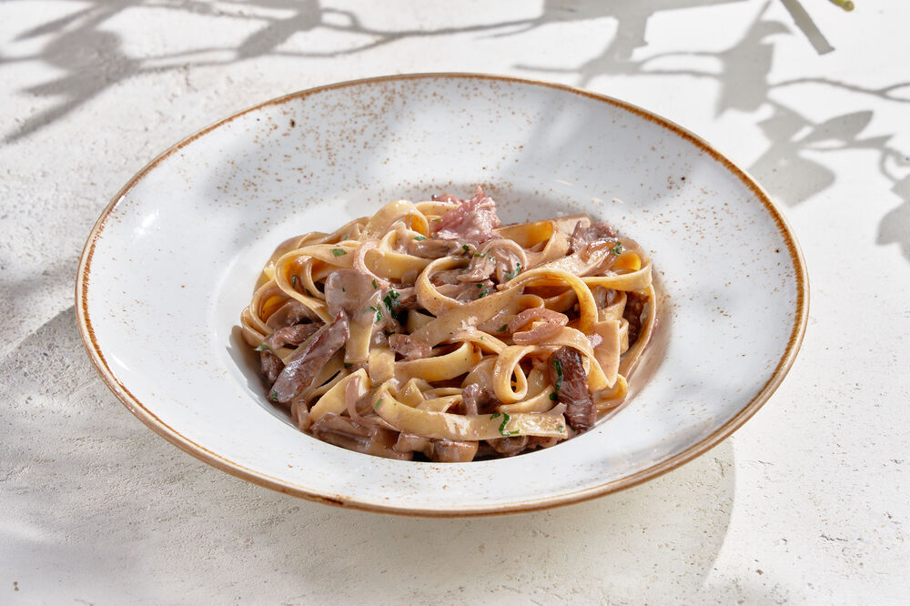 Tagliatelle with beef stew
