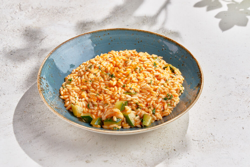 Risotto with shrimps and zucchini