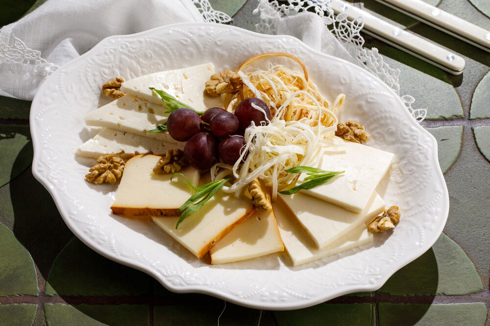 Assorted homemade cheese platter