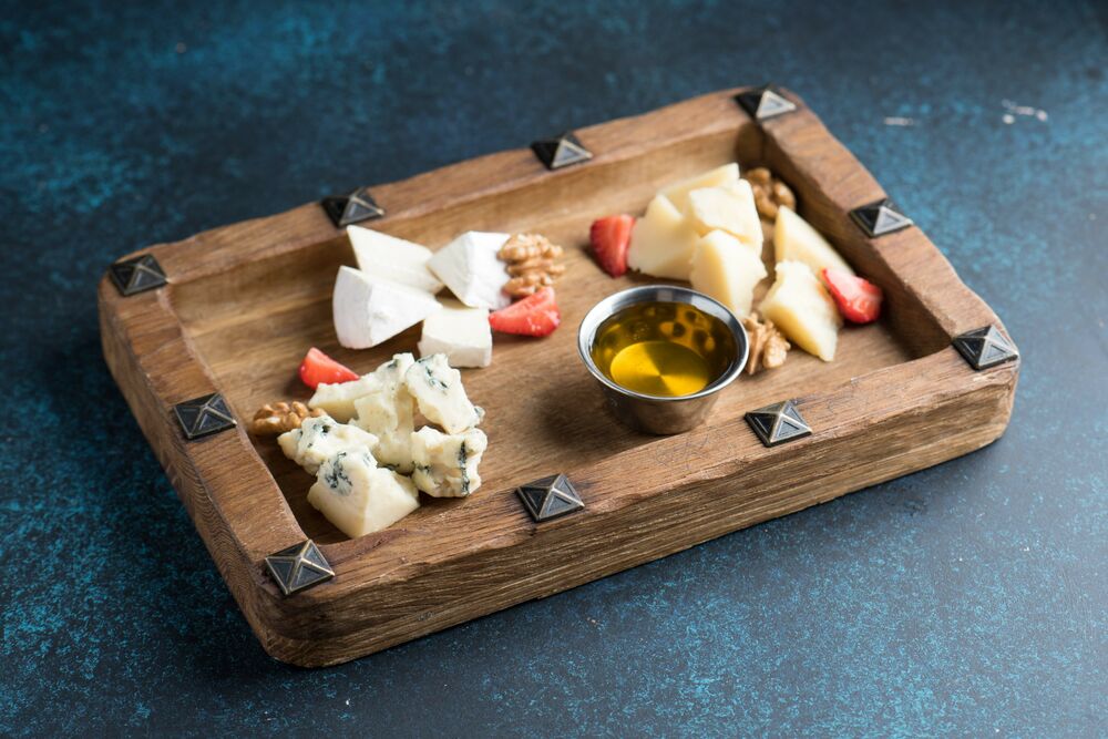 Assorted european cheese platter