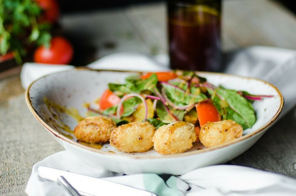 Salad with cod