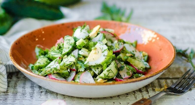 Garden vegetables salad