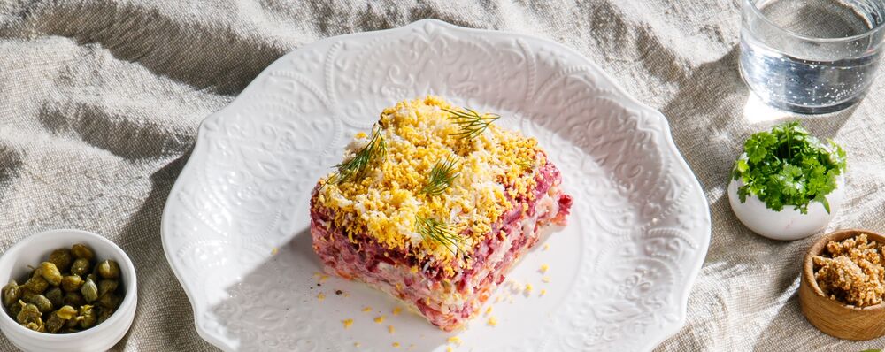 Herring under a fur coat salad