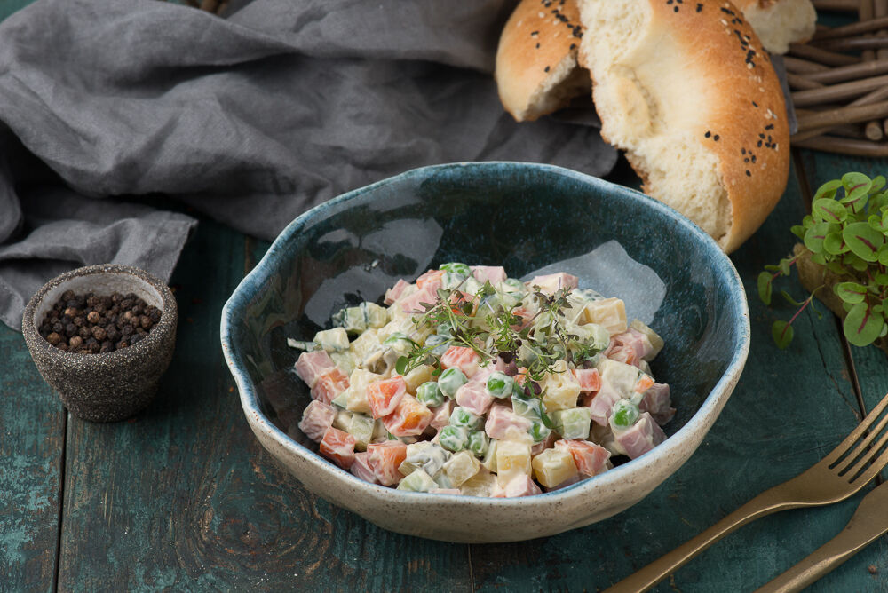 Salad "Olivier" with sausage