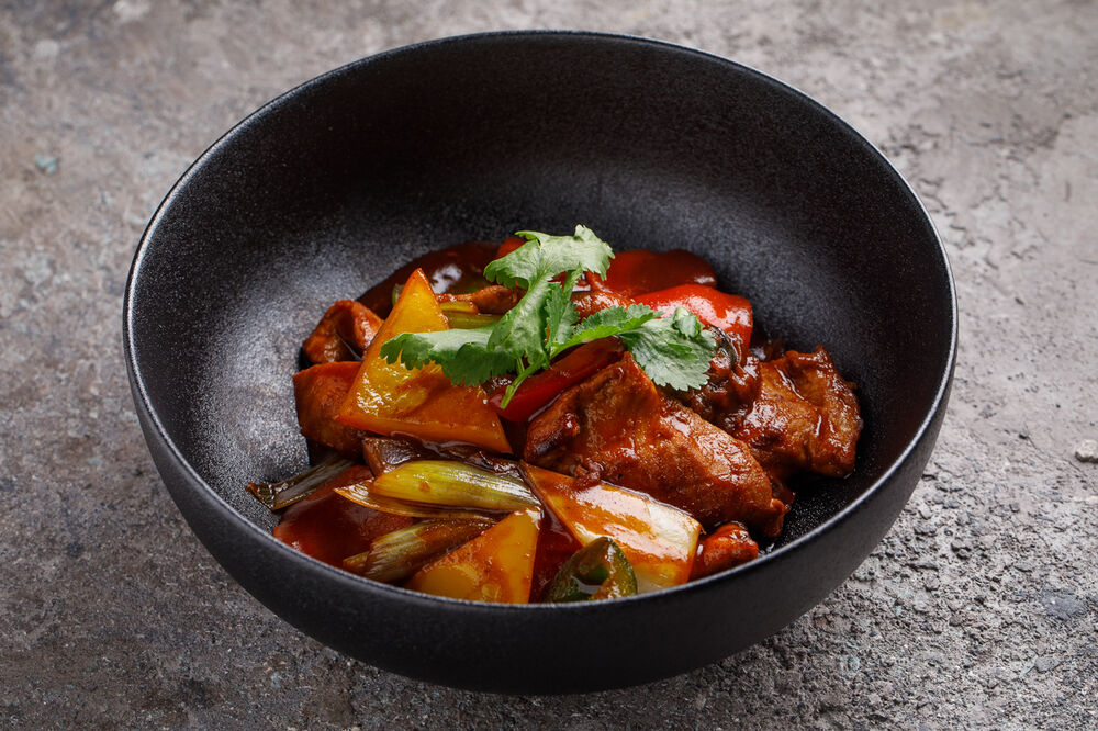 WOK pork with eggplants