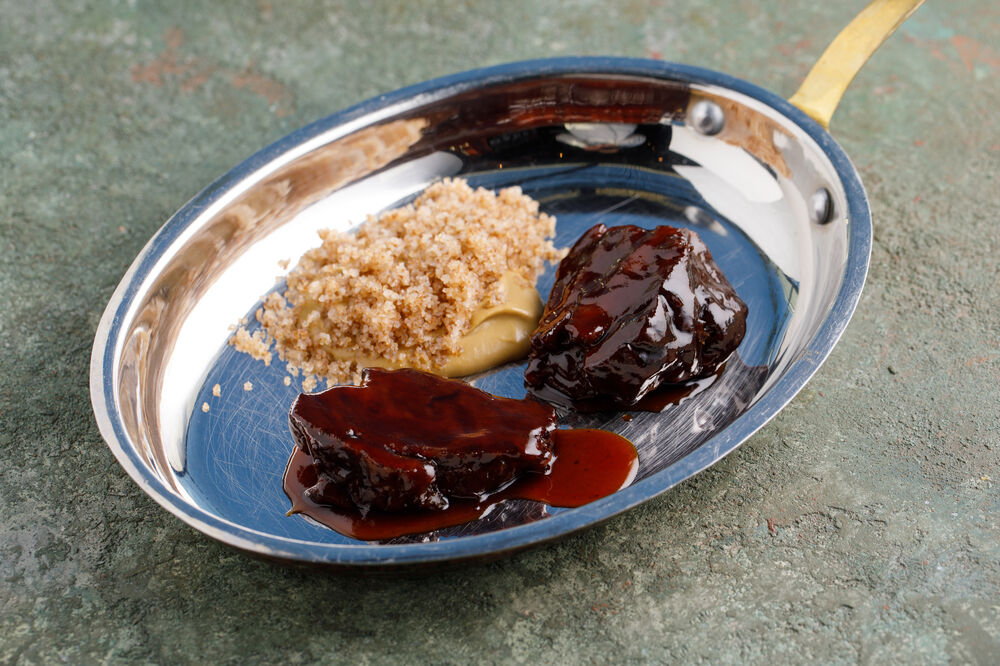Beef cheeks with buckwheat couscous