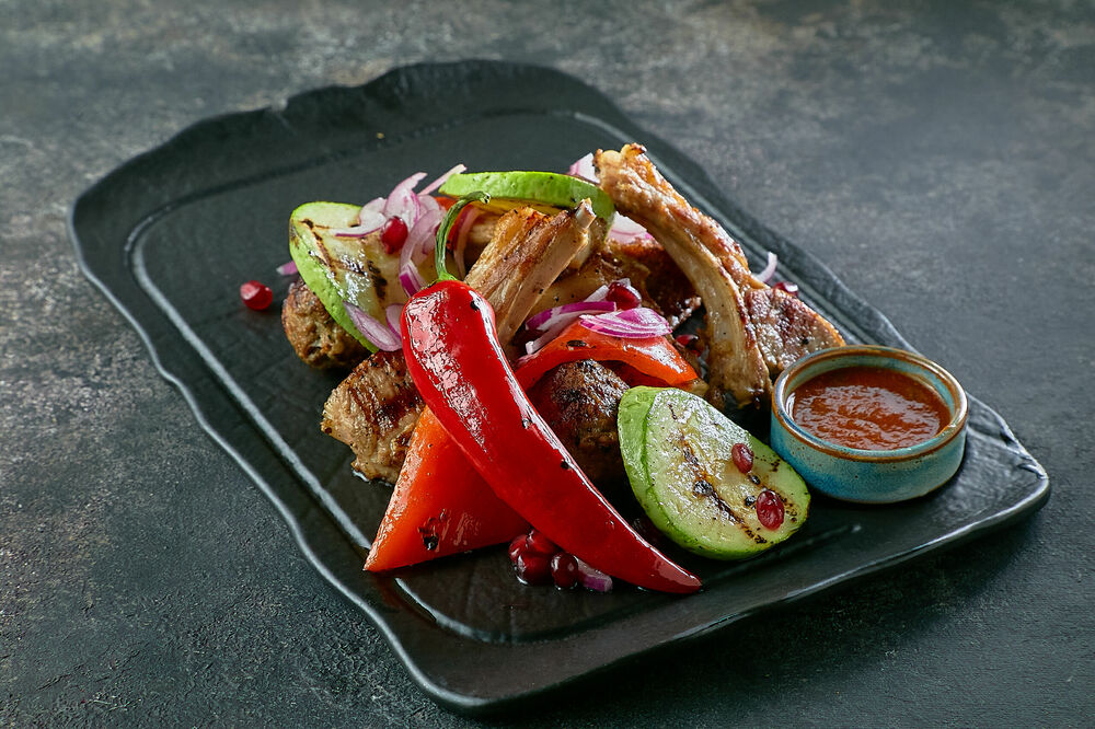 Charcoal grilled assorted mutton