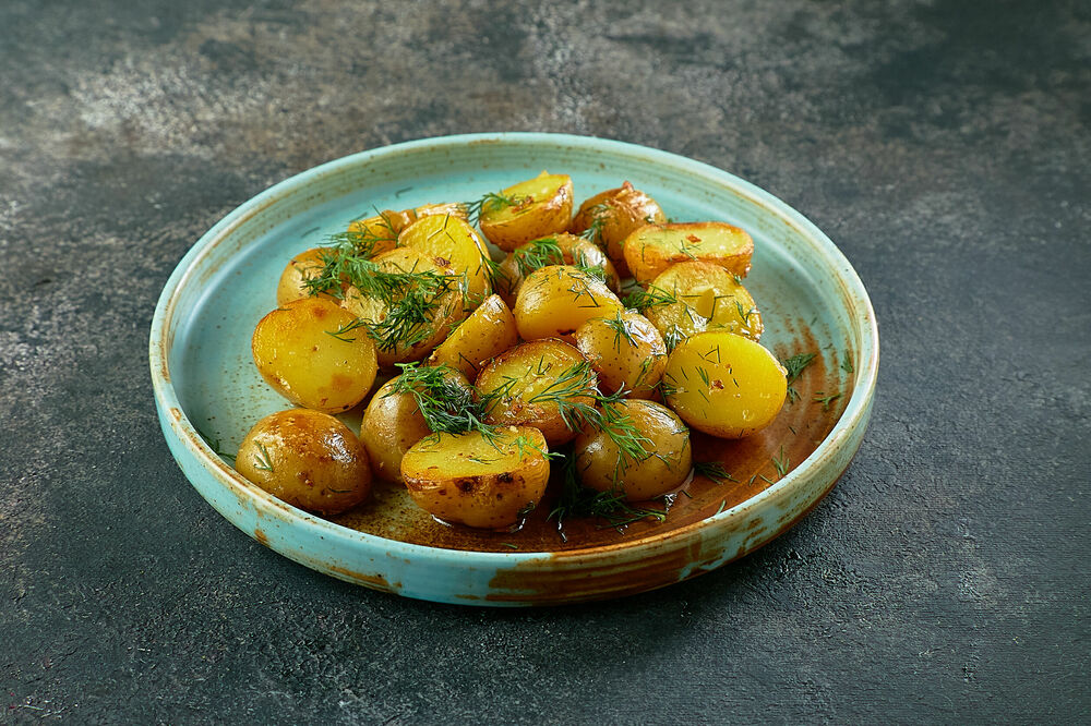 Fried mini-potatoes