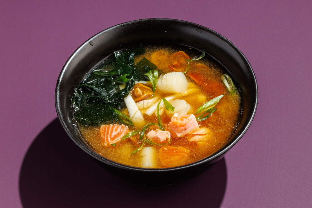 Miso soup with seafood