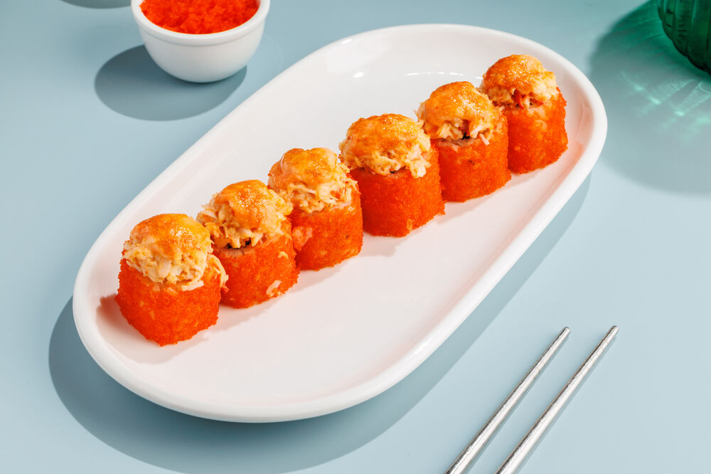 Baked roll with crab