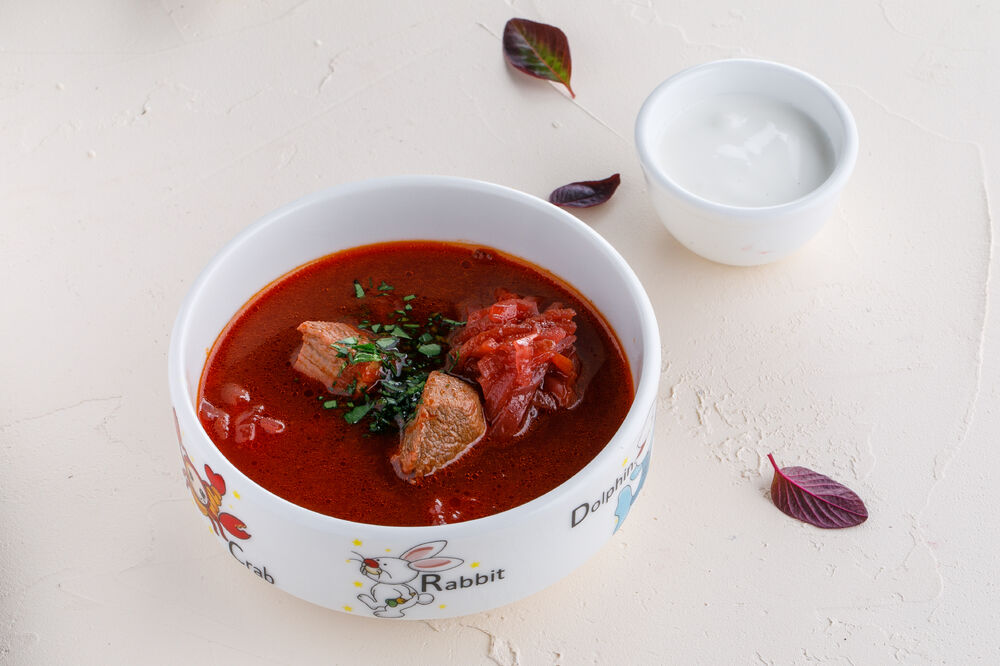 Children's borscht soup