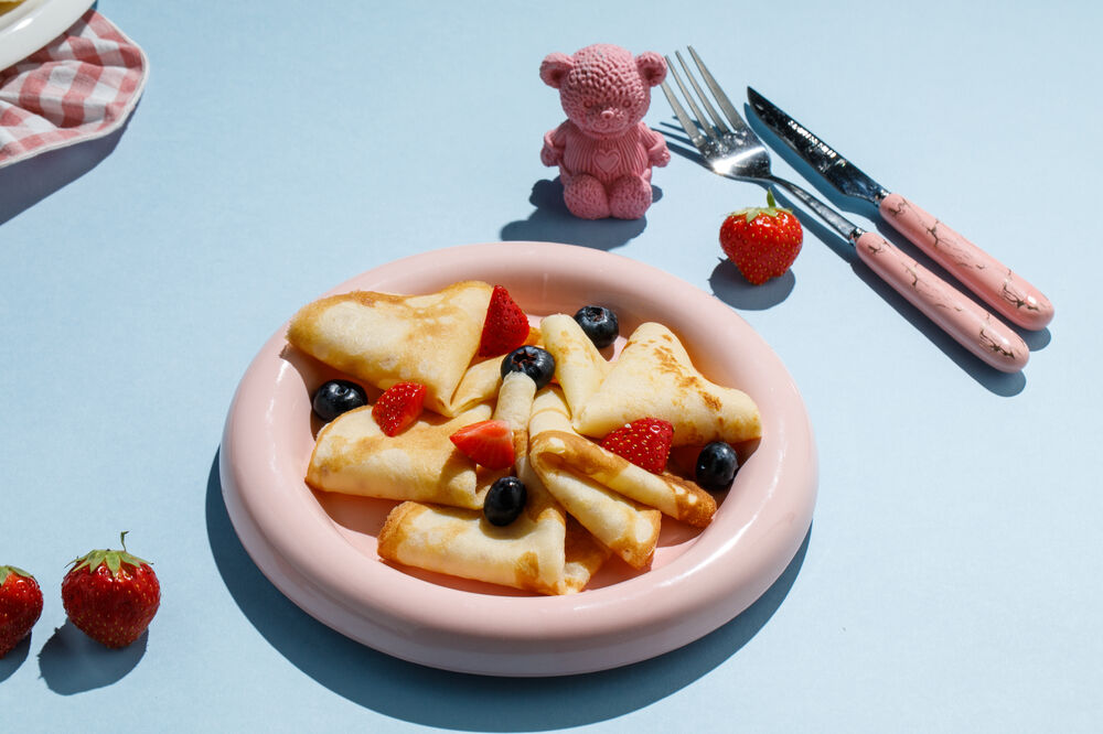 Блины с ягодами детские