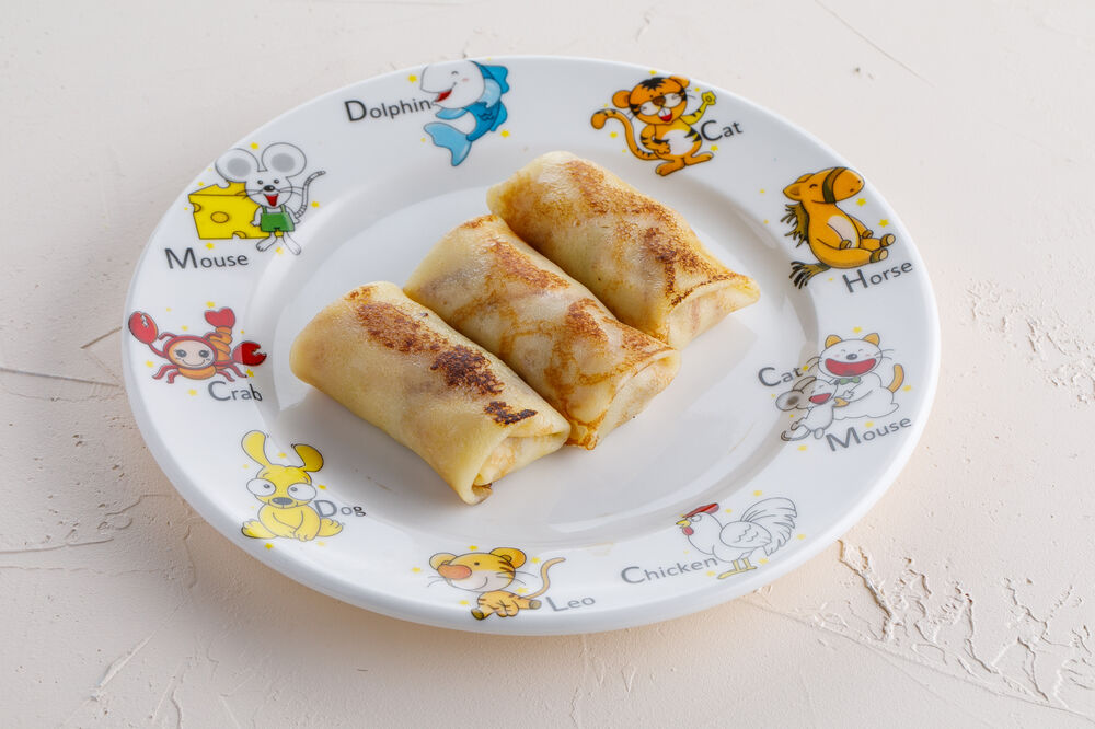 Pancakes with chicken for children
