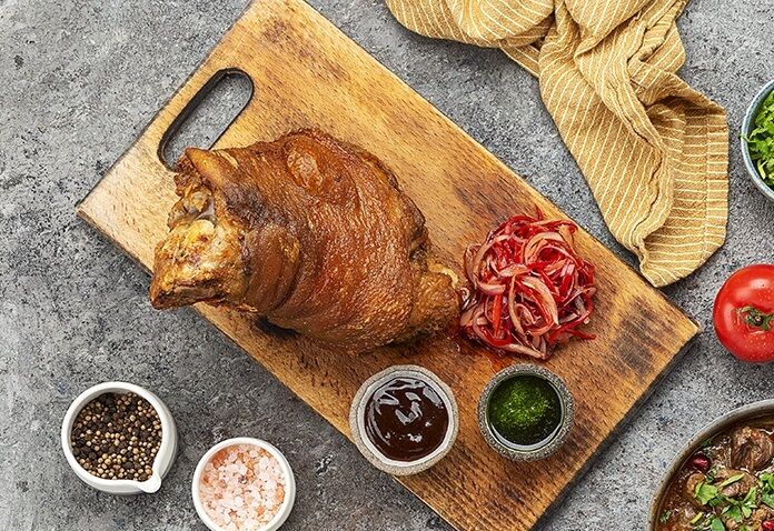 Pork shank with Adzhika in Georgian style