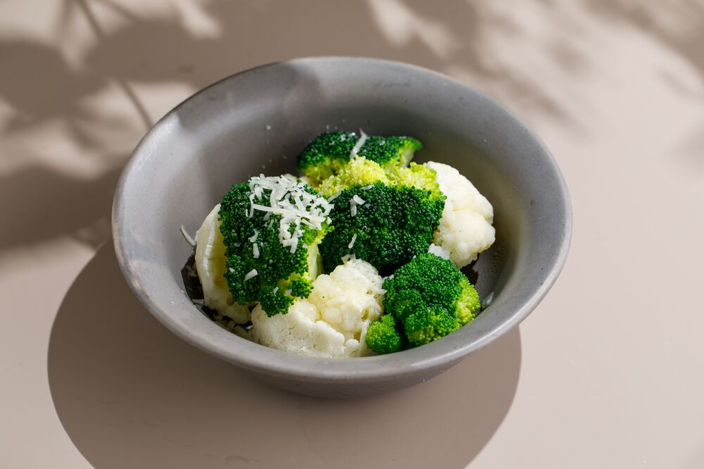 Broccoli and cauliflower with Parmesan cheese