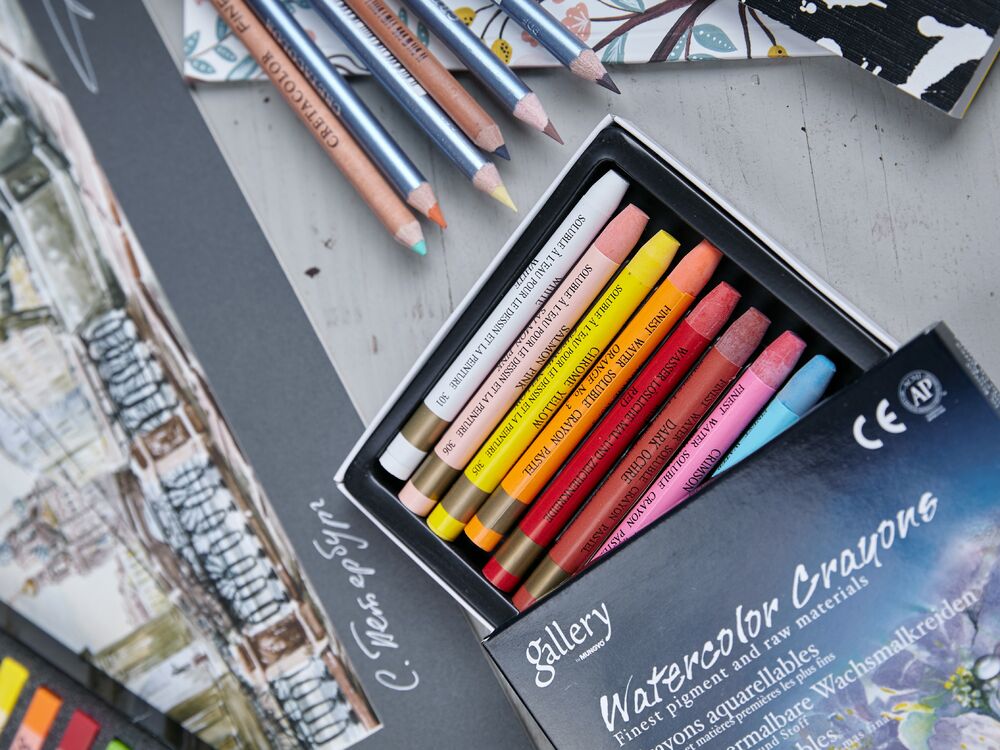 Watercolor crayons