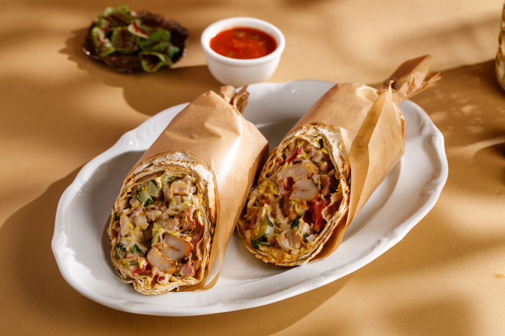 Shawarma with Satsebeli sauce