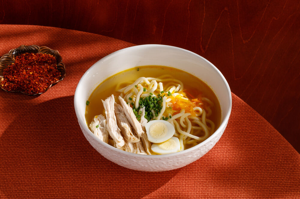  Noodle soup with farm chicken
