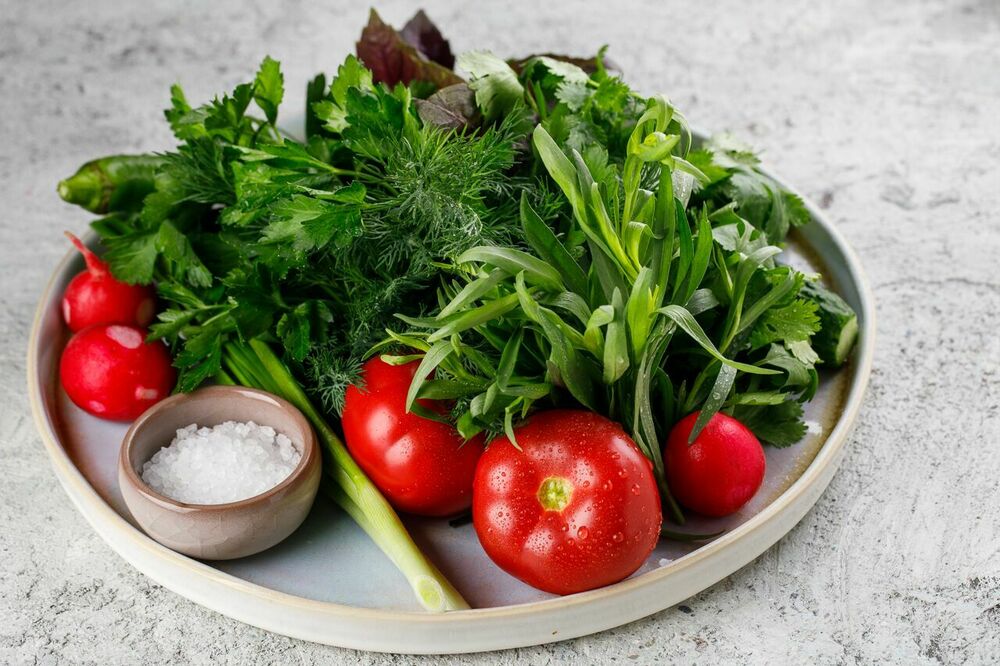 Seasonal vegetables and herbs