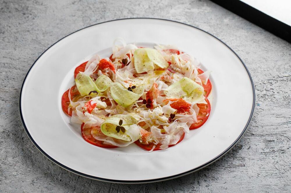 Celery, fennel and crab carpaccio