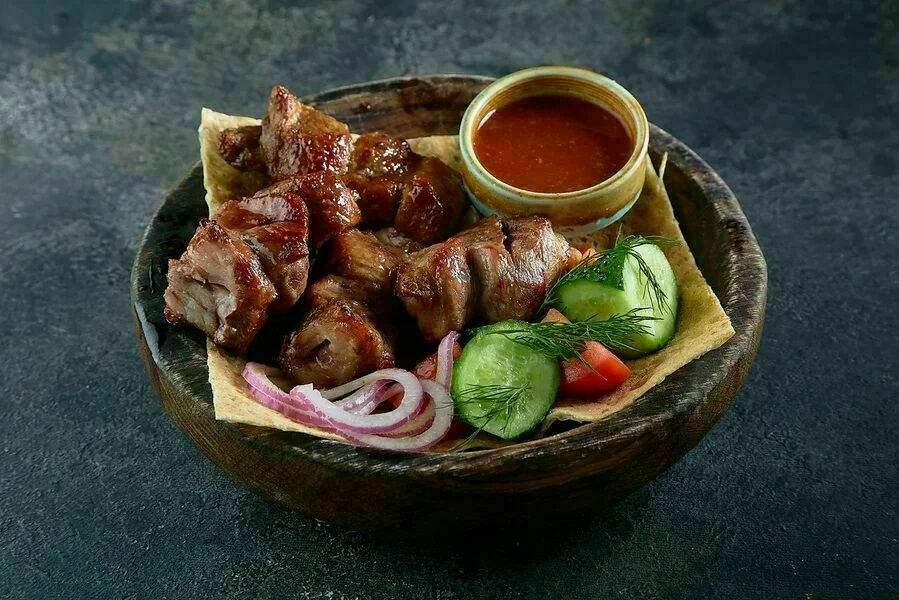 Pork neck shish-kebab