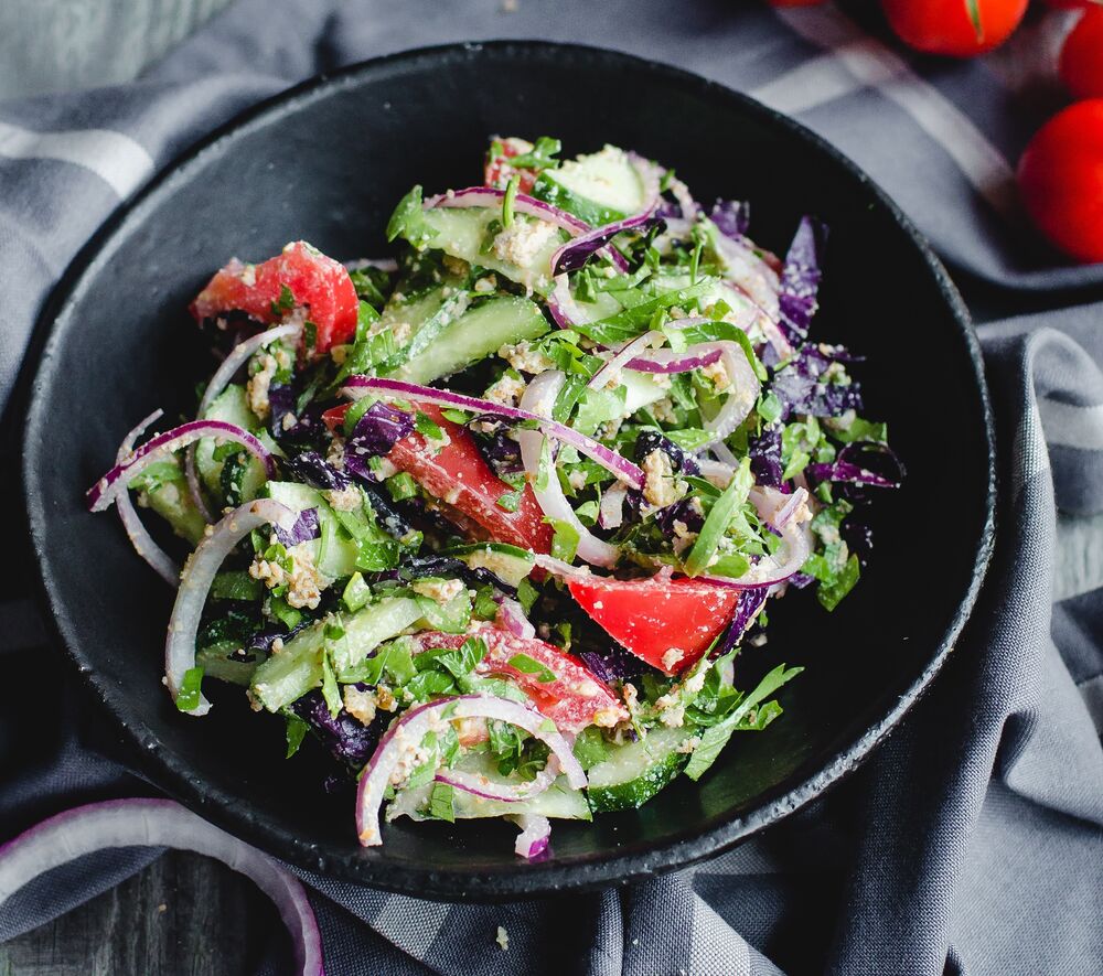 Georgian style salad with nuts