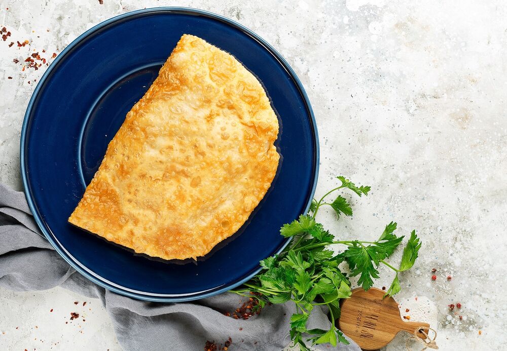 Cheburek with lamb meat