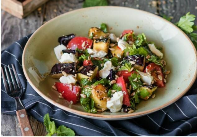 Crispy eggplant salad