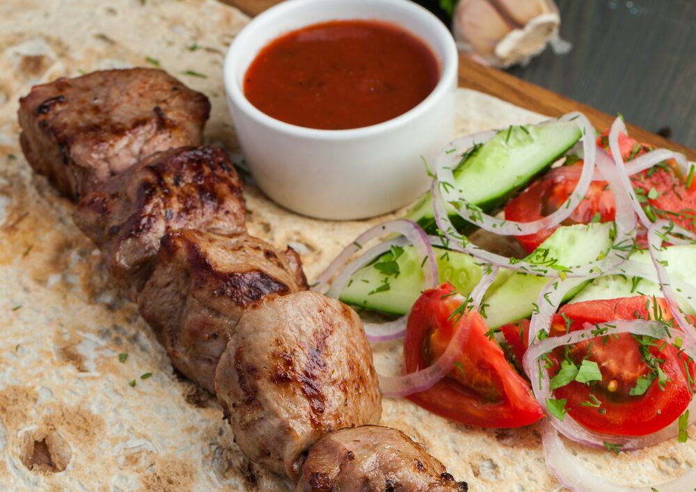 Pork shish kebab