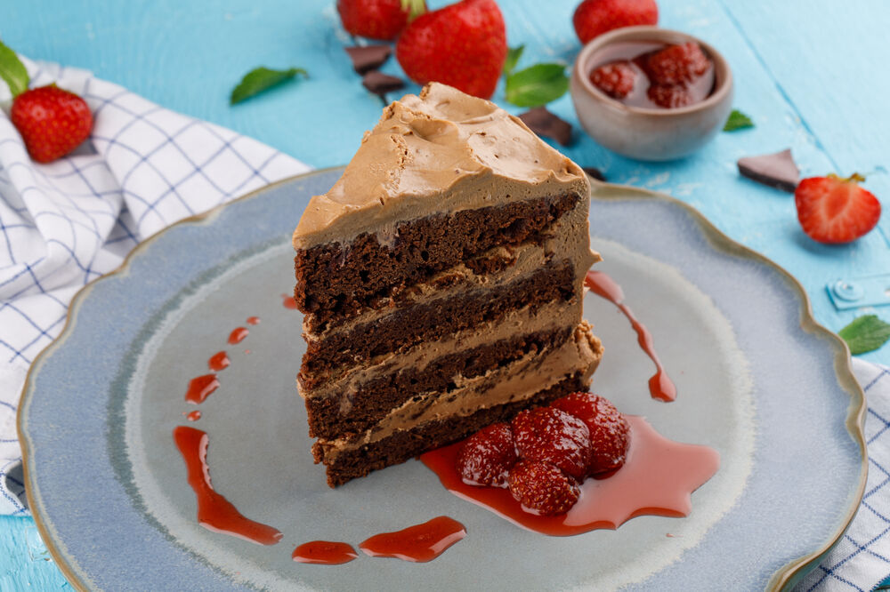 Chocolate Cake with Strawberry Jam