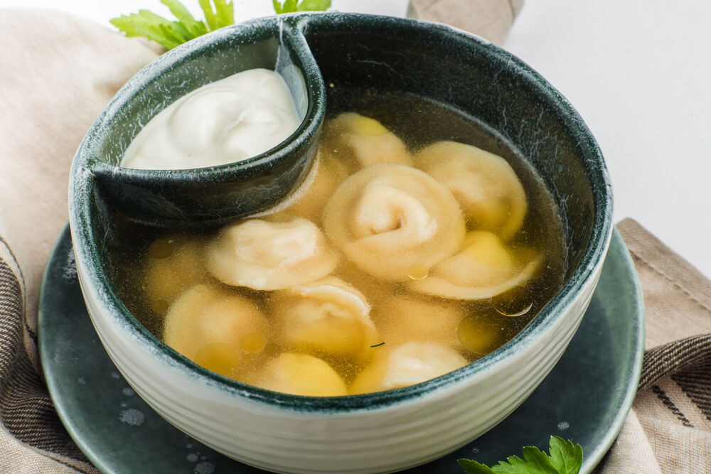 Dumplings with broth for children