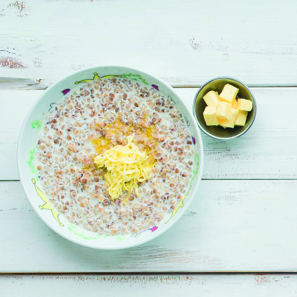 Buckwheat porridge with butter and milk (on your choice)