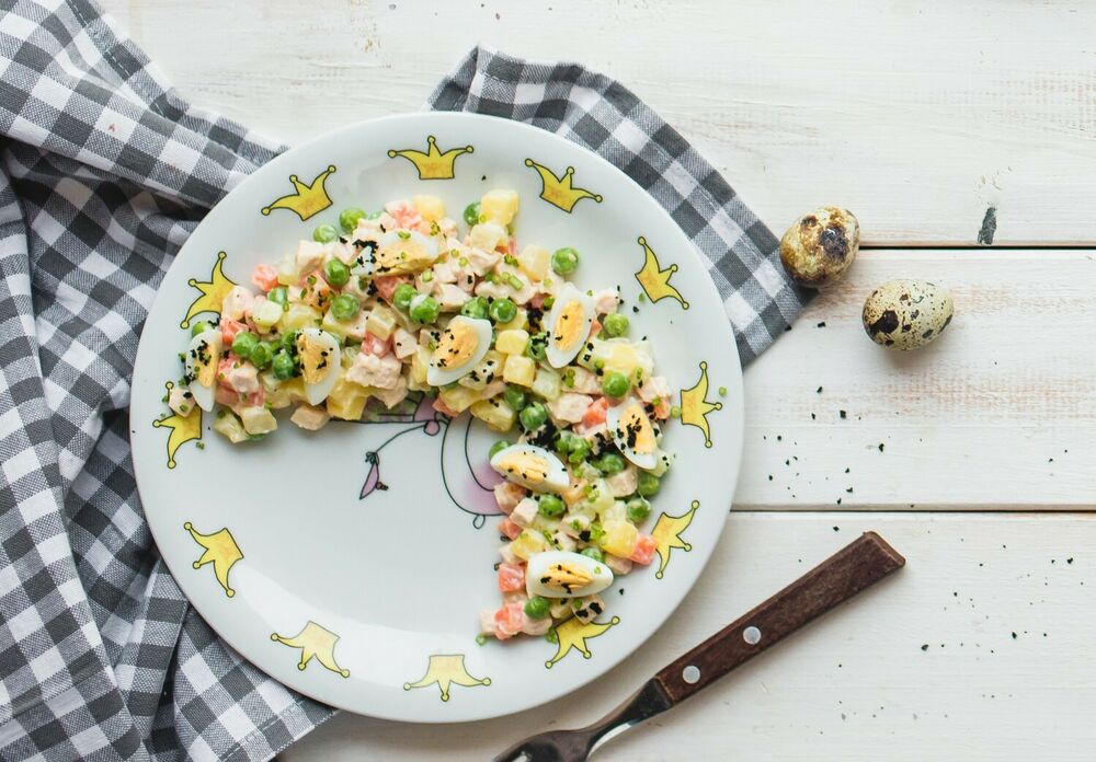  Olivier salad with mayonnaise