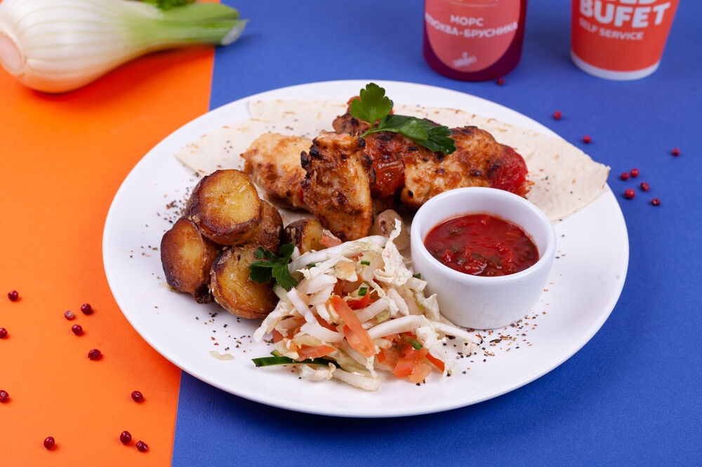 Shish kebab from fillet of a chicken