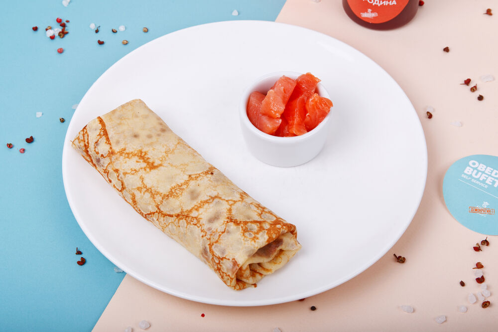 Pancake with red fish