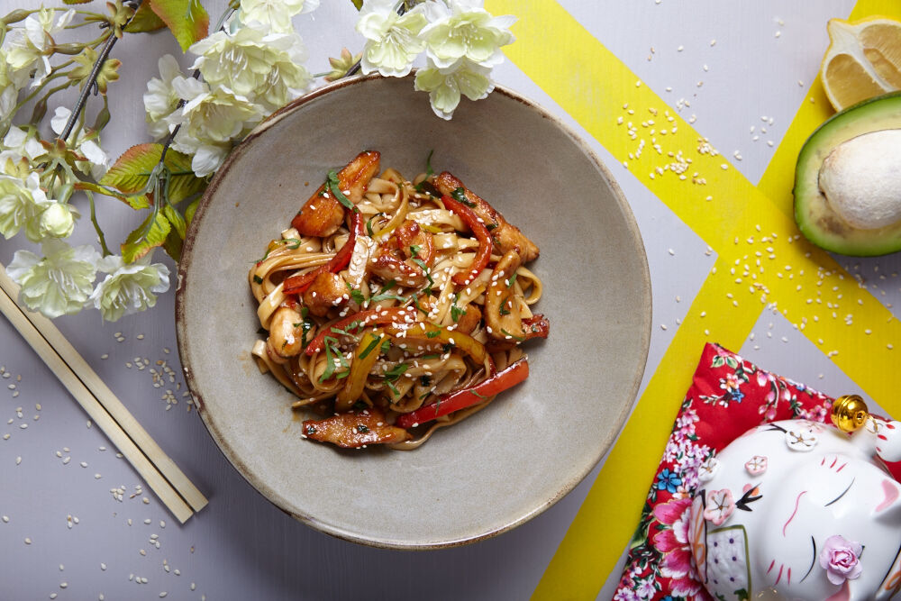 Noodles with seafood