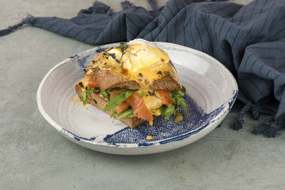 Egg Benedict with salmon