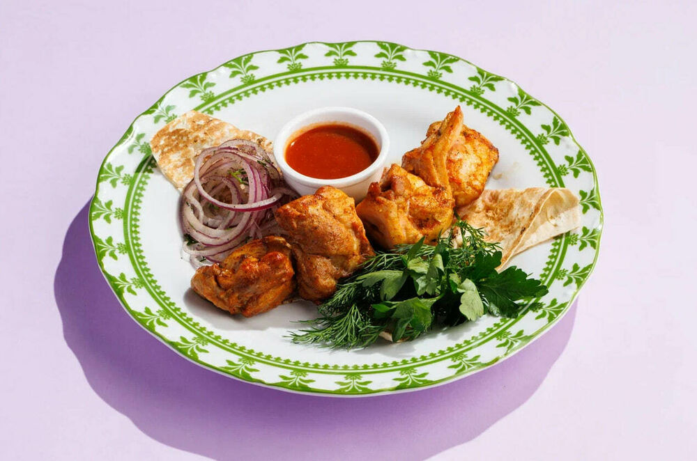 Shashlik from chicken thigh