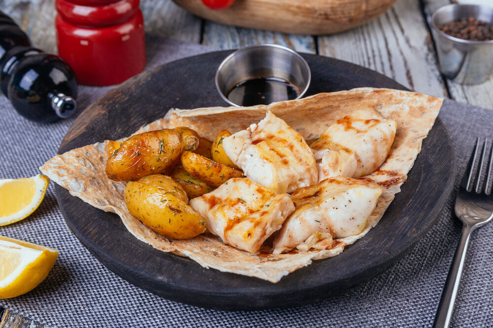 Shashlik from sturgeon