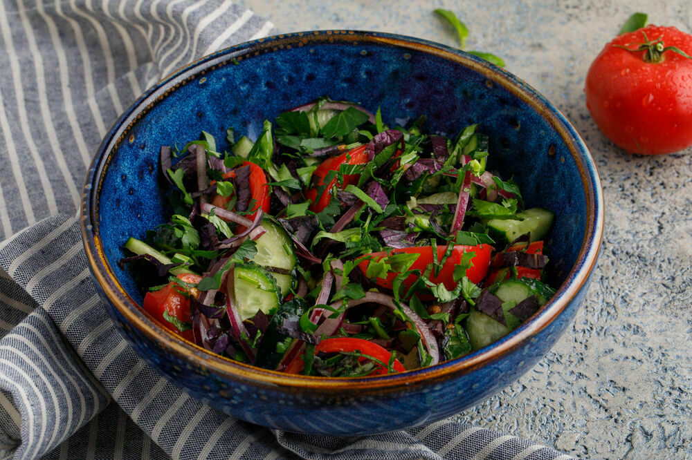 Georgian style vegetable salad with spices