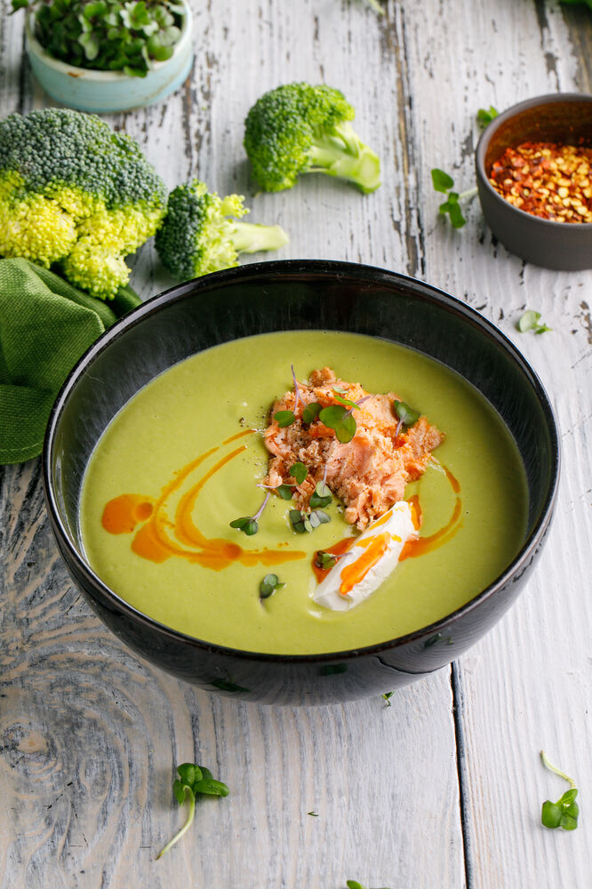 Cream soup of broccoli