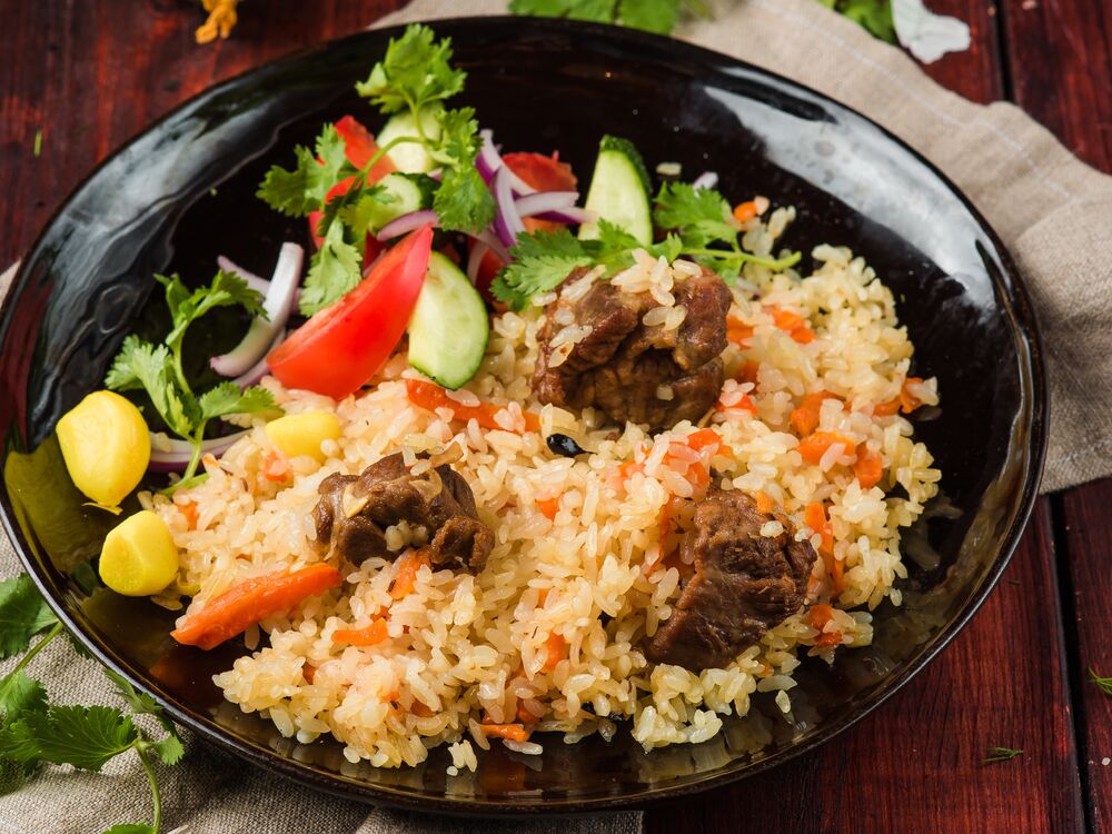 Uzbek pilaf with chicken