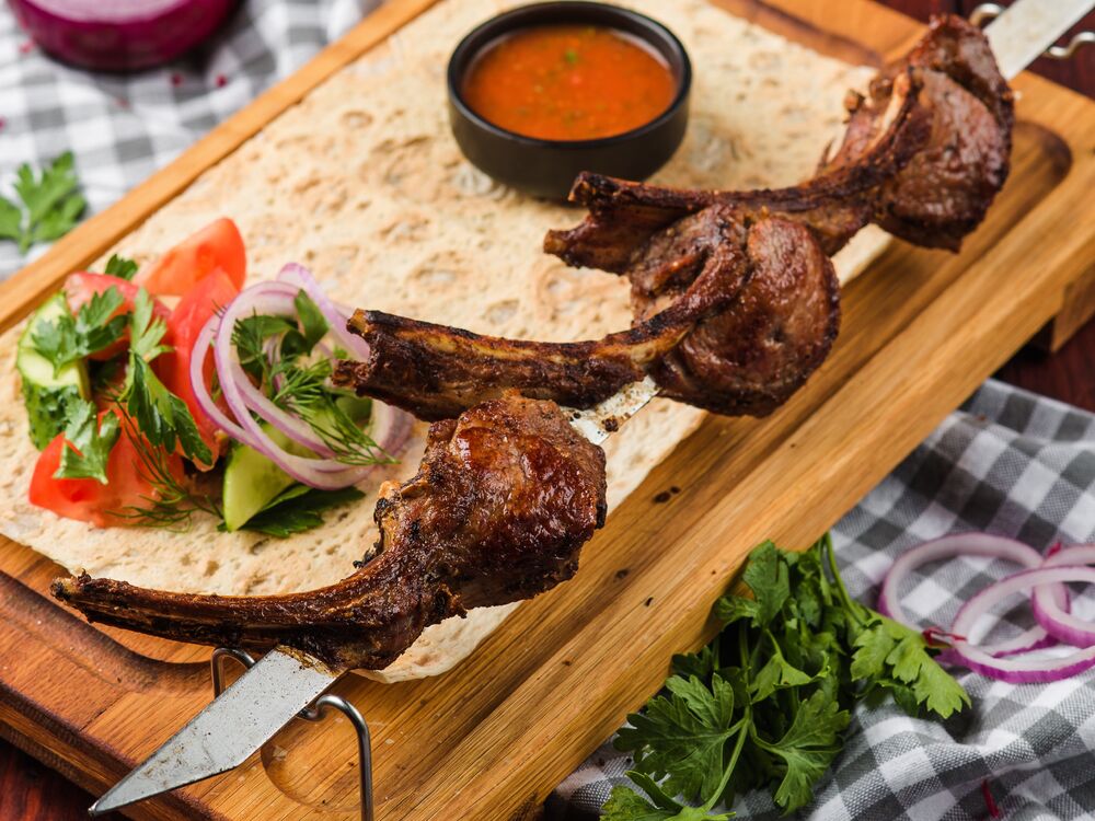 Lamb loin shish-kebab