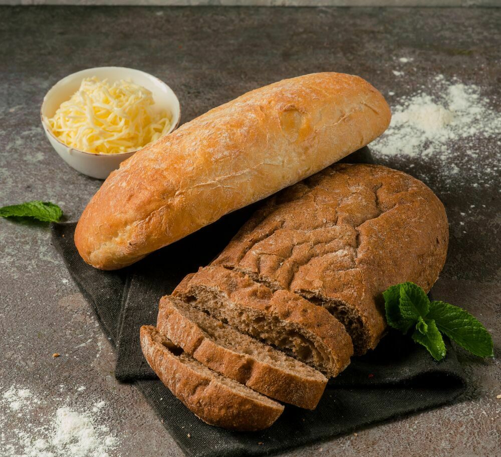 Homemade white bread and butter