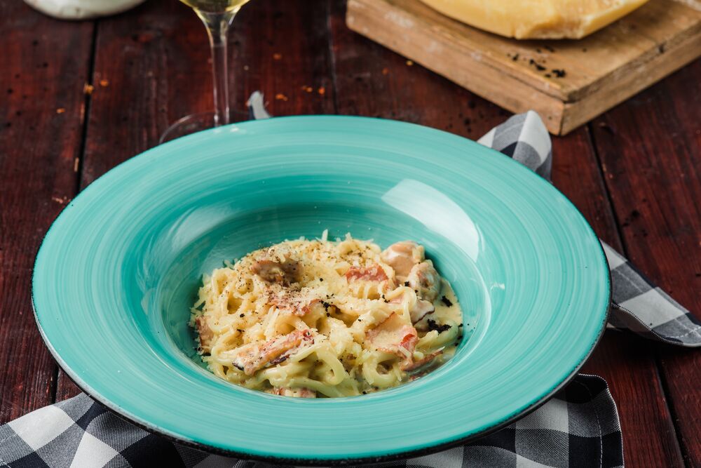 Homemade pasta Carbonara