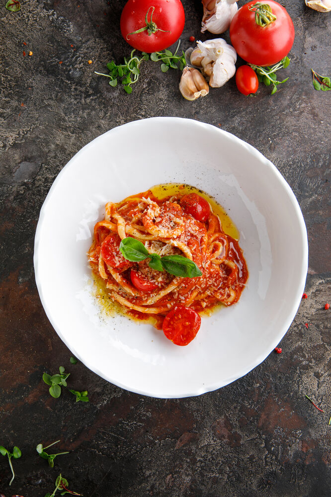 Homemade pasta "Tomatorini"