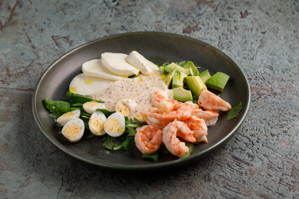Shrimp salad with Cocktail sauce