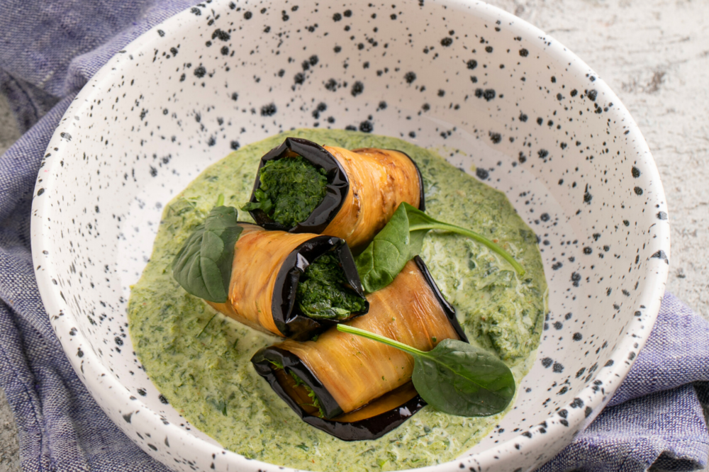 Eggplants with herbs and sotolia sauce