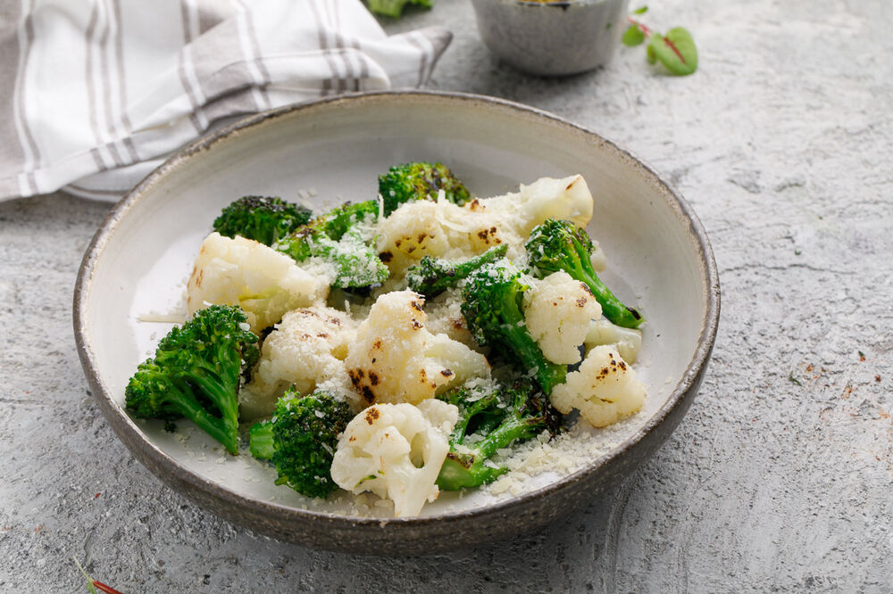 Broccoli and cauliflower mix with parmesan